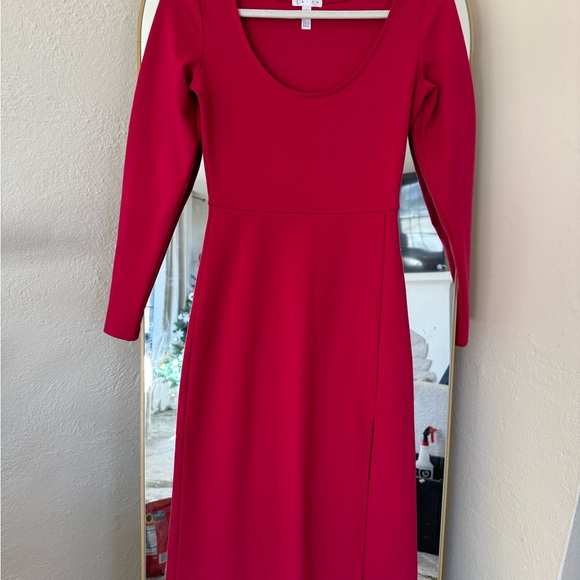 Long sleeve pink women dress - Picture 2 of 3